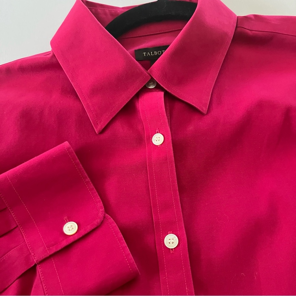 Talbots Wrinkle Resistant Raspberry Blouse Size 14 - Picture 2 of 11
